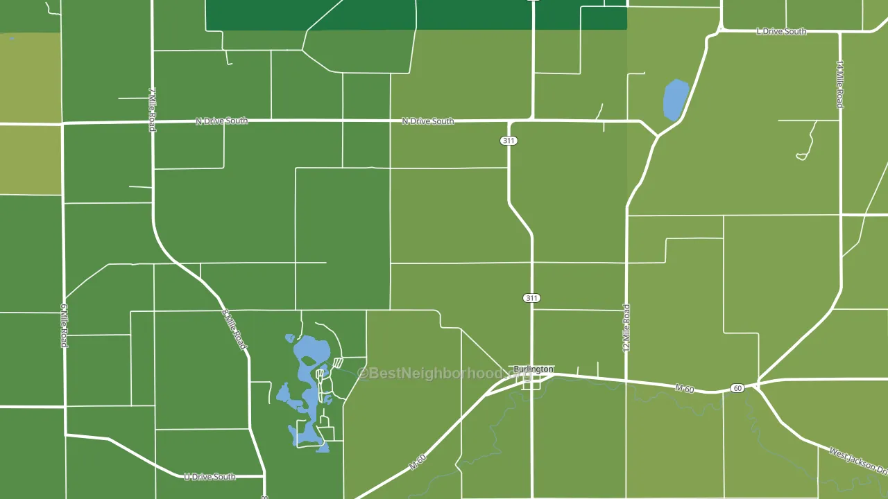 Burlington, MI block-group voter-turnout map