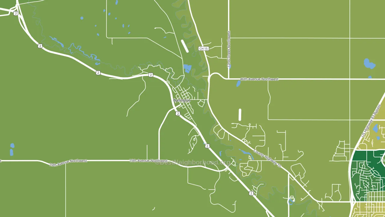 Burlington, ND block-group voter-turnout map