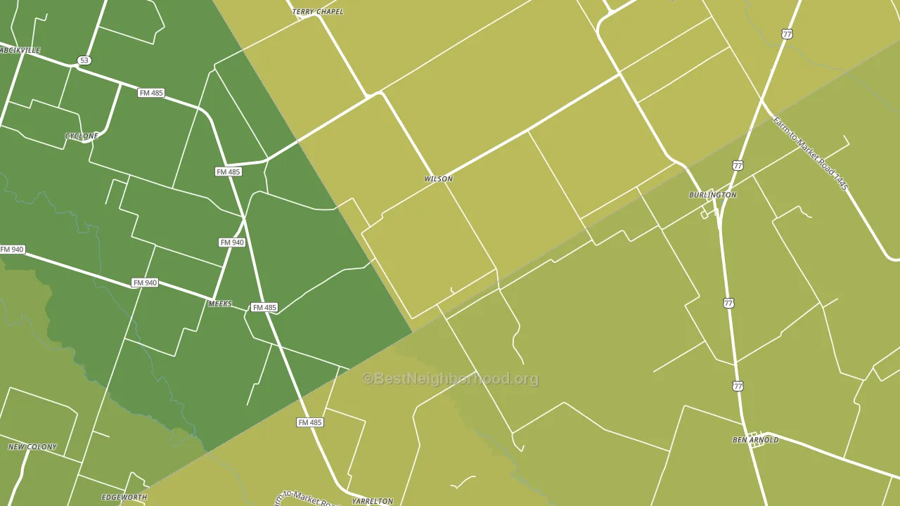 Burlington, TX block-group voter-turnout map