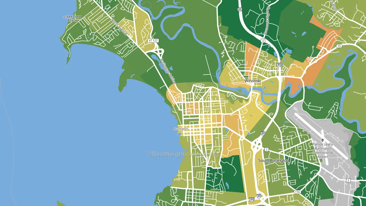 Burlington, VT block-group voter-turnout map