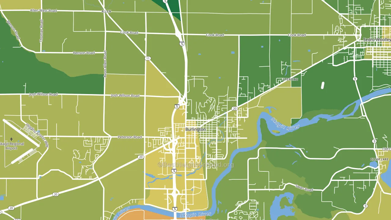 Burlington, WA block-group voter-turnout map