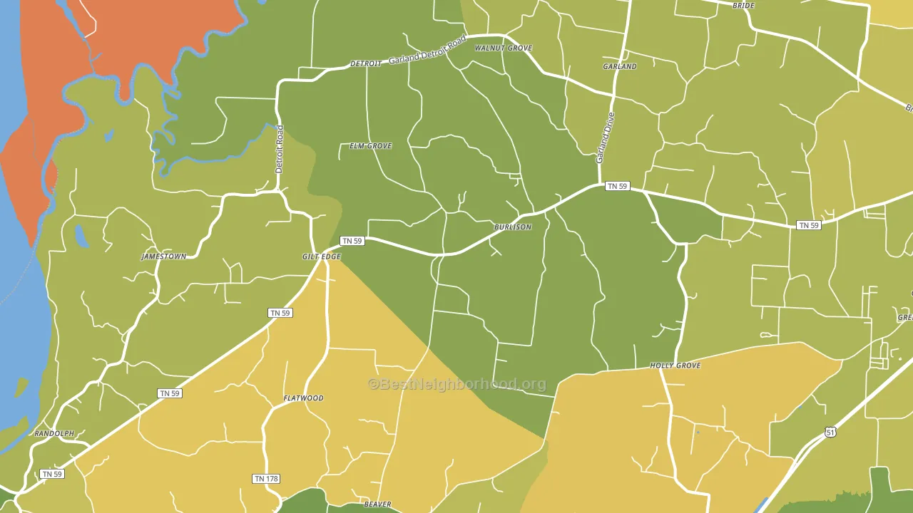Burlison, TN block-group voter-turnout map