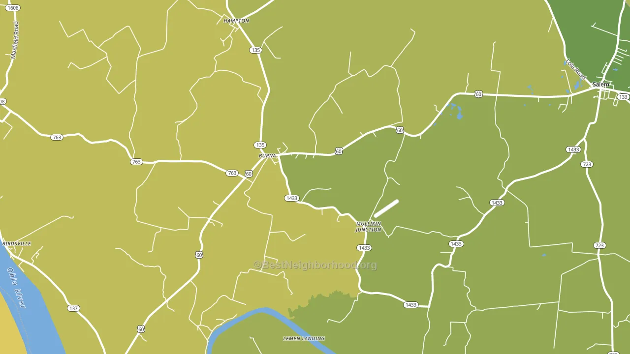 Burna, KY block-group voter-turnout map