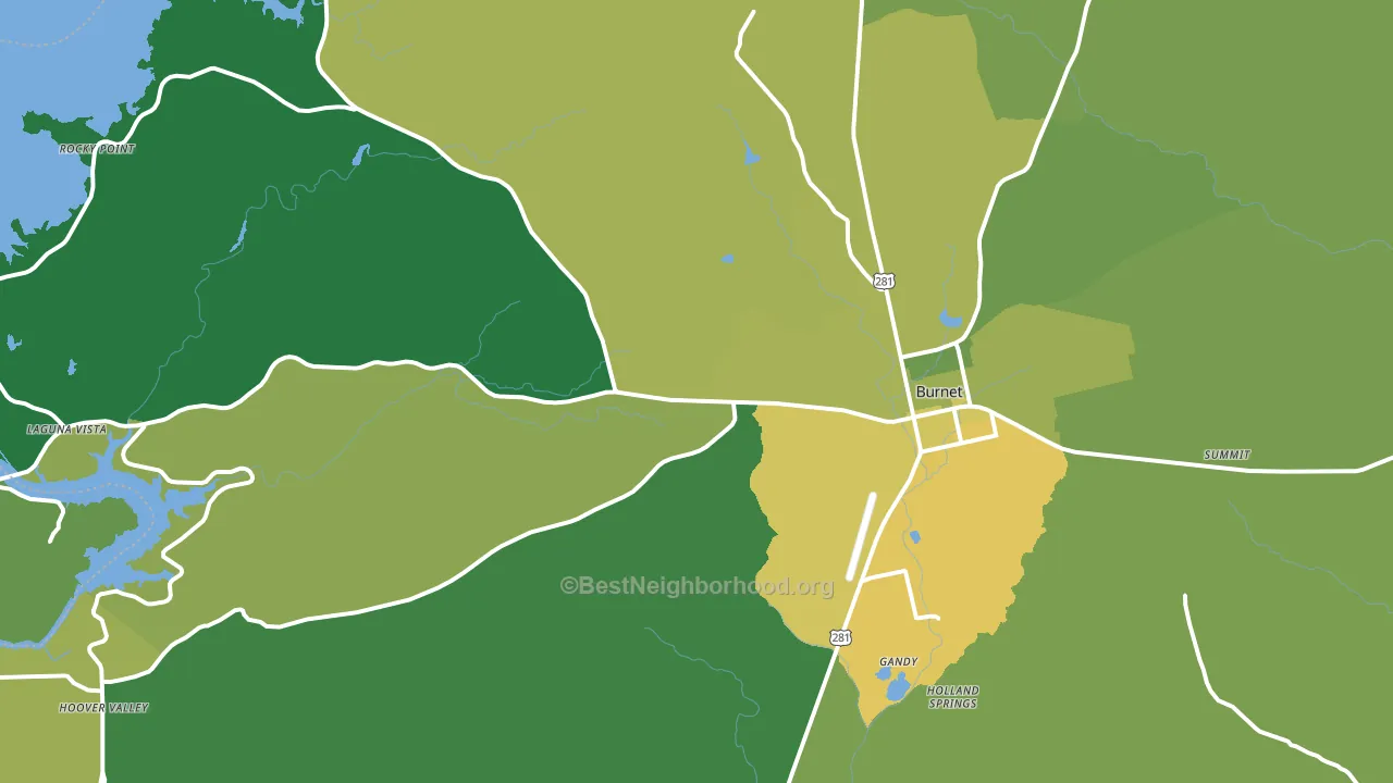 Burnet, TX block-group voter-turnout map