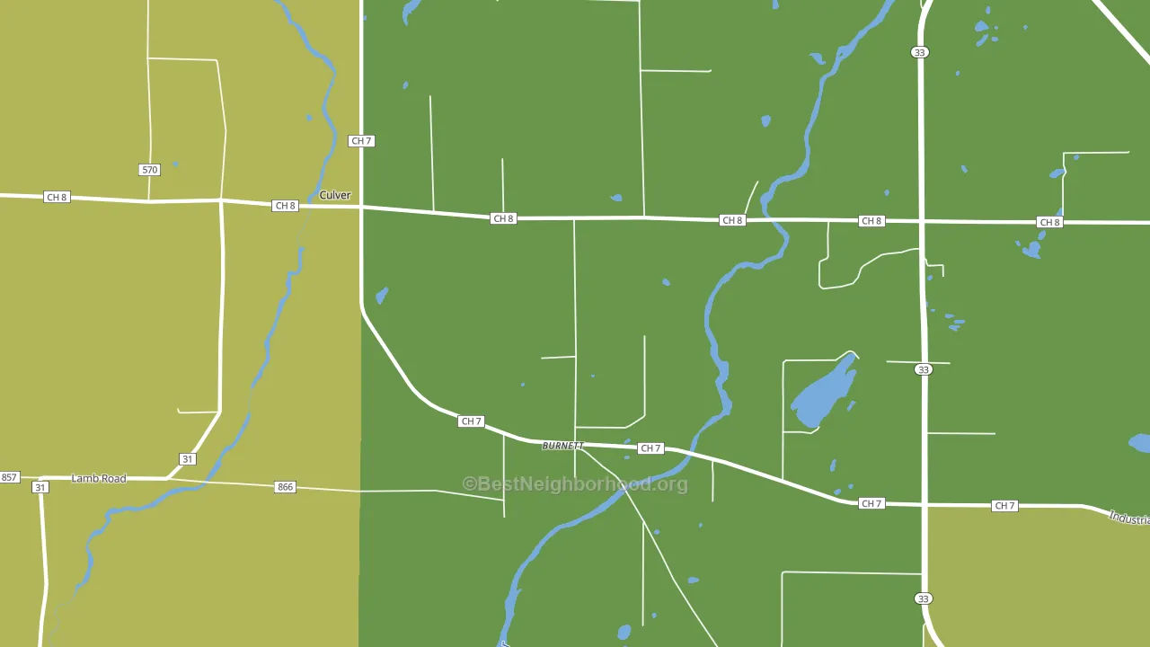 Burnett, MN block-group voter-turnout map