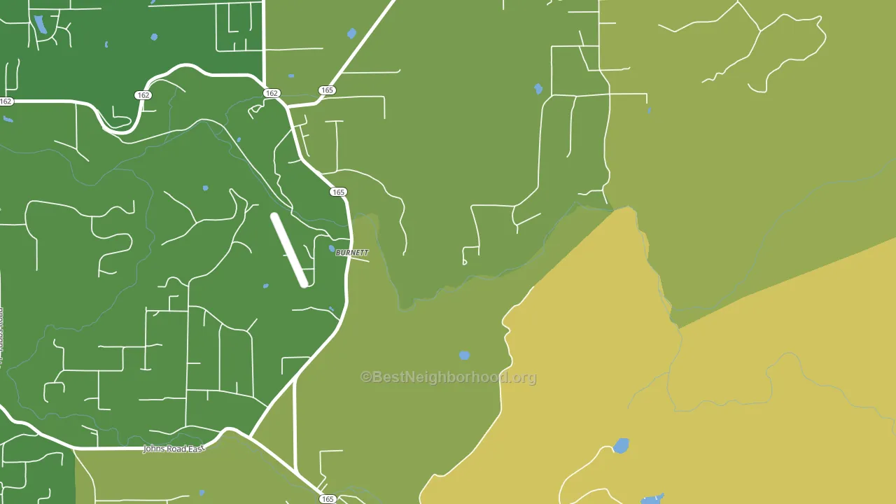 Burnett, WA block-group voter-turnout map