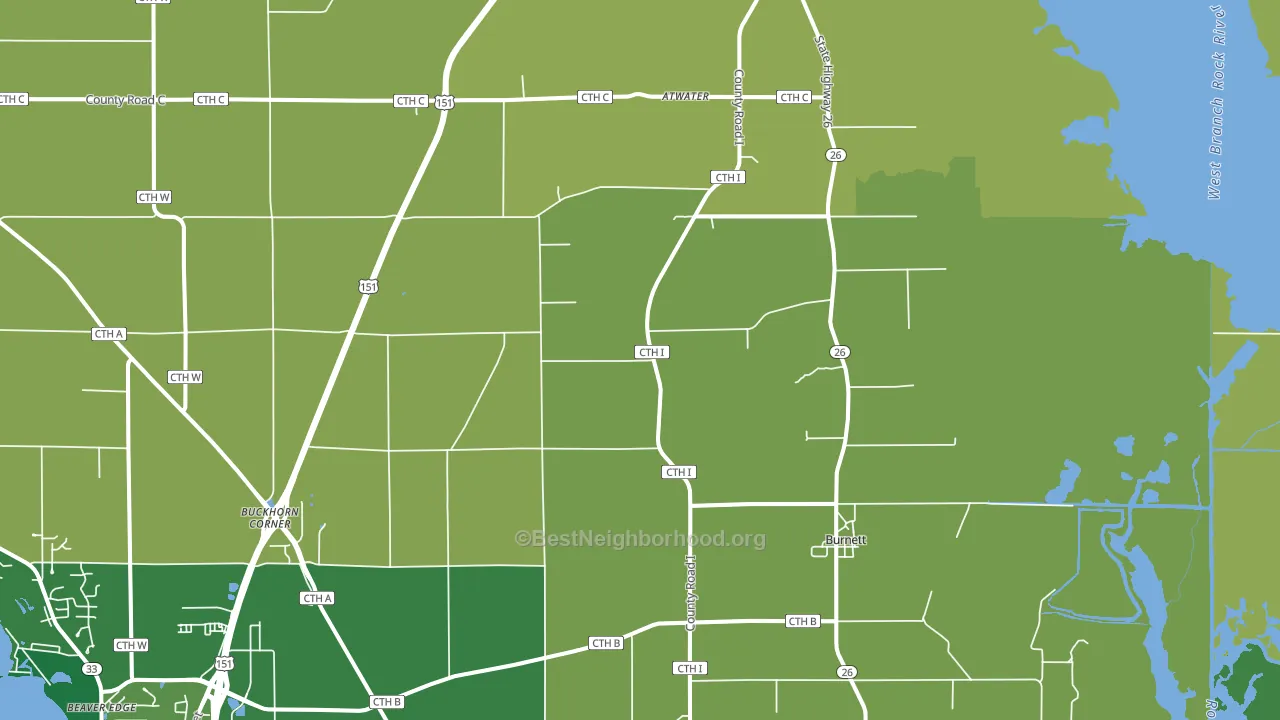 Burnett, WI block-group voter-turnout map