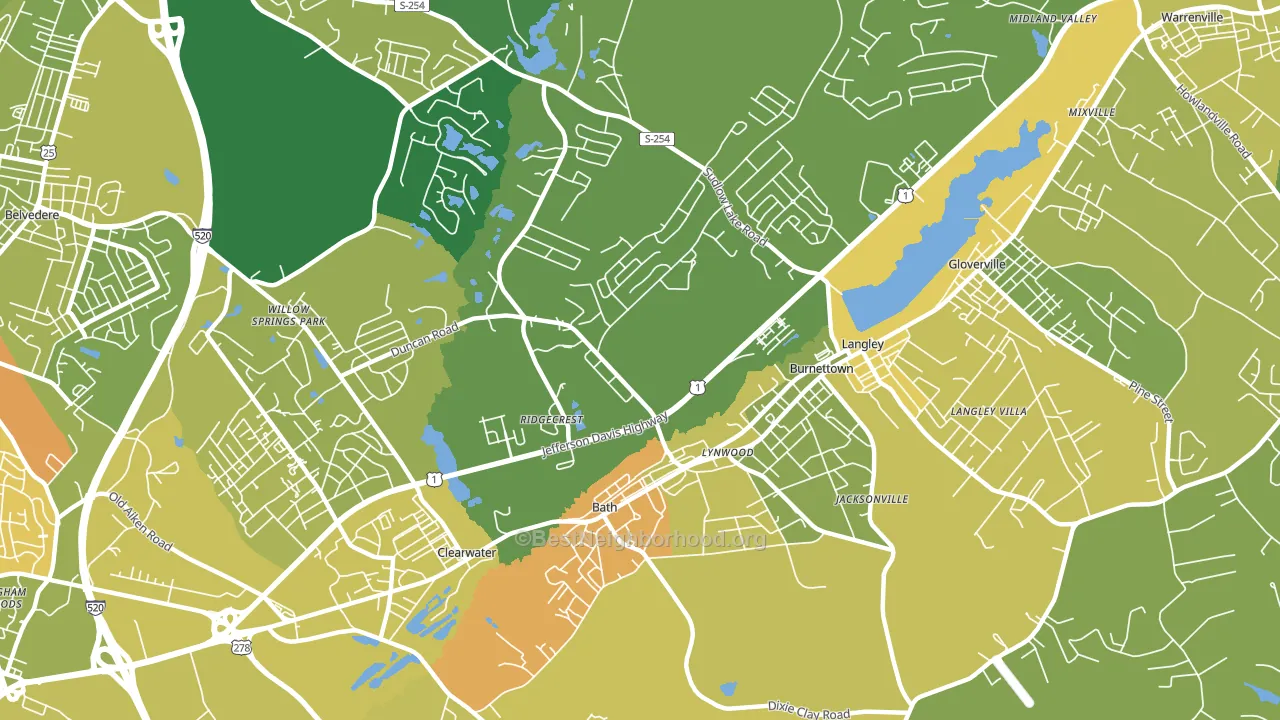Burnettown, SC block-group voter-turnout map