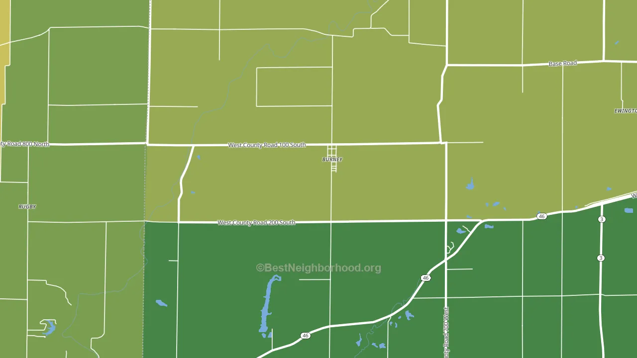 Burney, IN block-group voter-turnout map