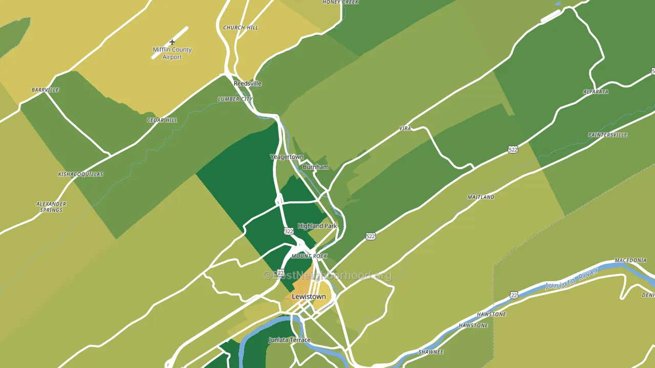 Burnham, PA block-group voter-turnout map