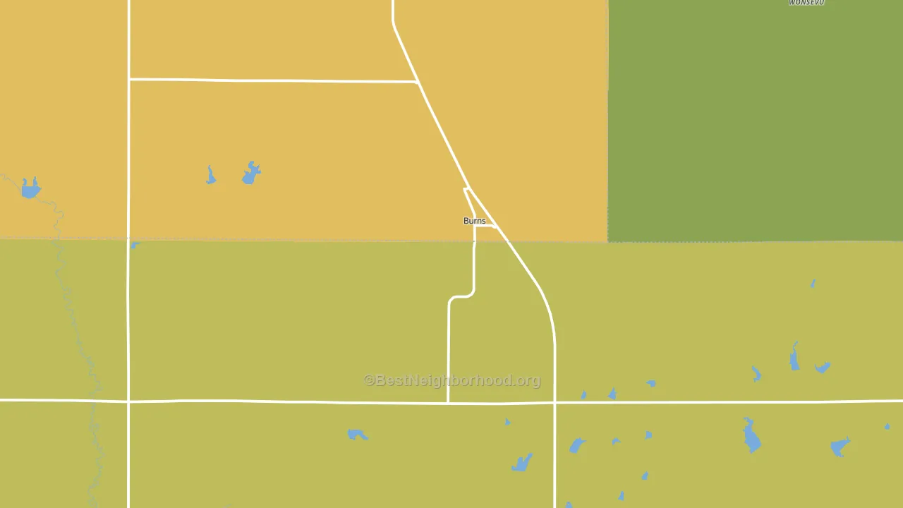 Burns, KS block-group voter-turnout map