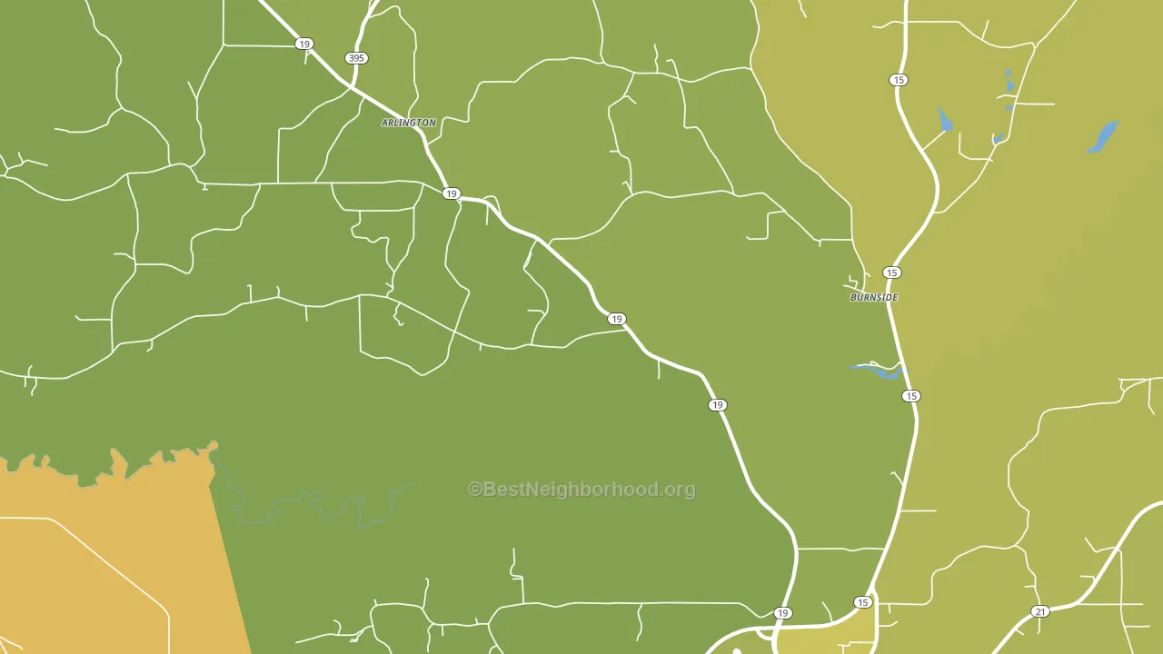 Burnside, MS block-group voter-turnout map