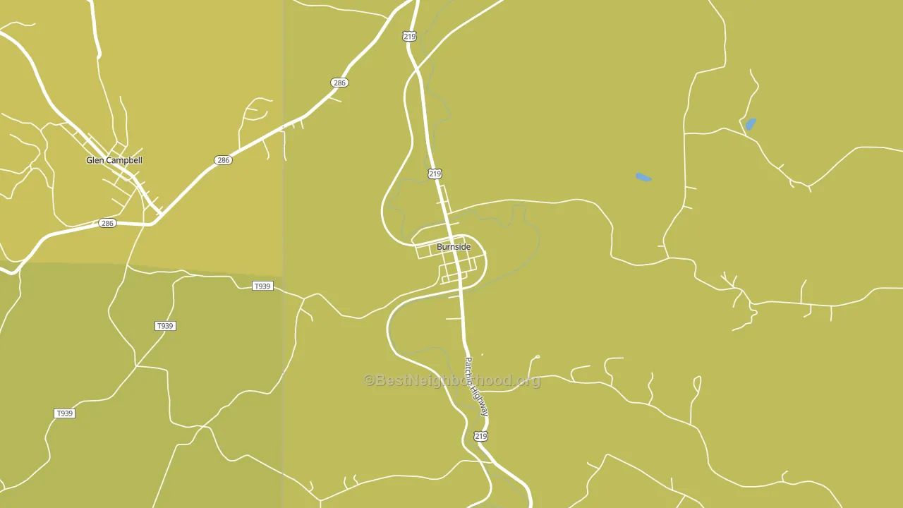 Burnside, PA block-group voter-turnout map
