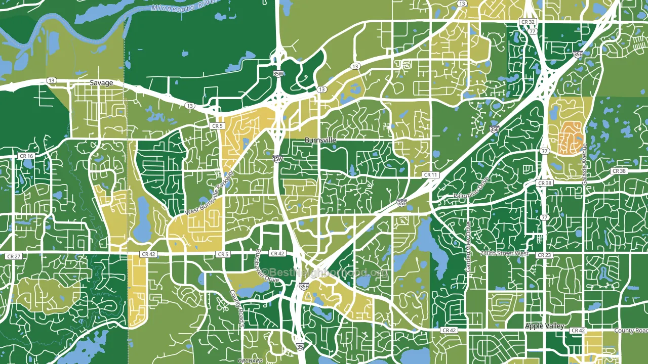 Burnsville, MN block-group voter-turnout map
