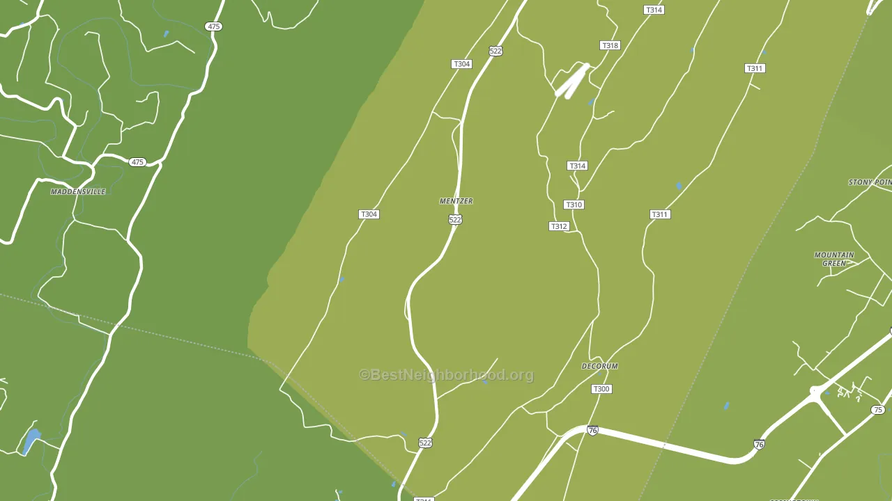 Burnt Cabins, PA block-group voter-turnout map