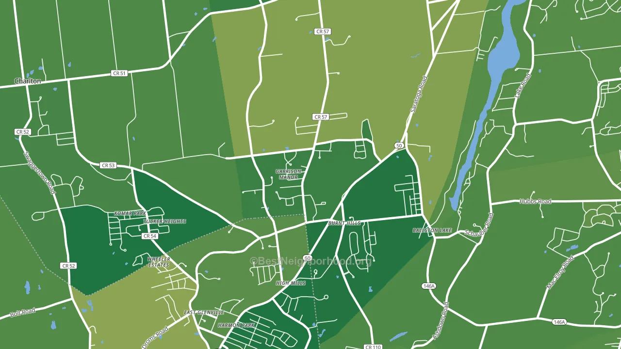 Burnt Hills, NY block-group voter-turnout map