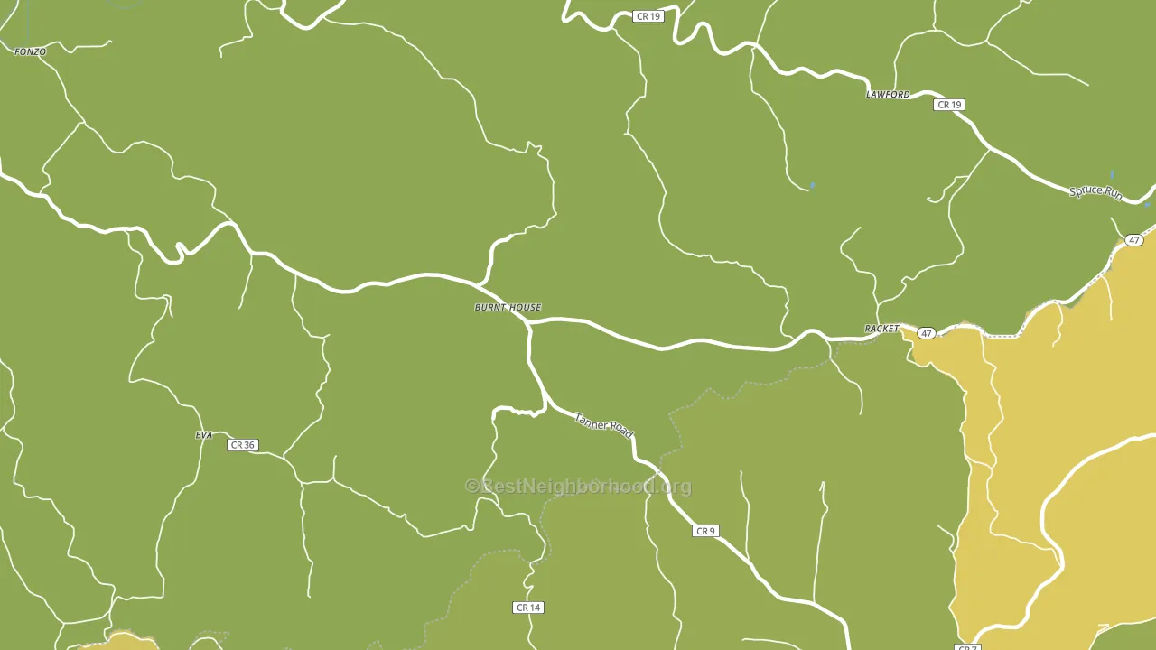 Burnt House, WV block-group voter-turnout map
