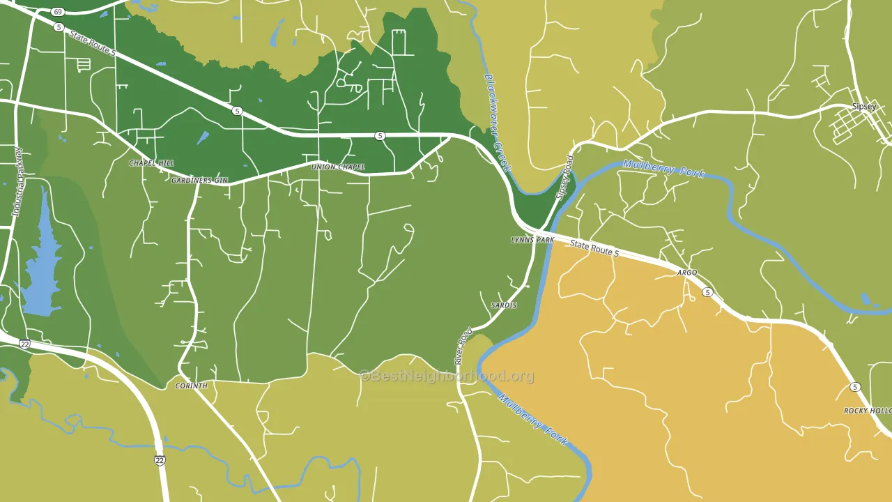 Burnwell, AL block-group voter-turnout map