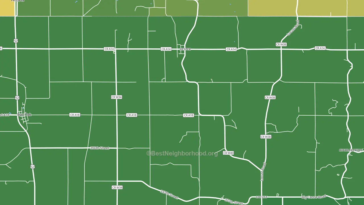 Burr Oak, IA block-group voter-turnout map