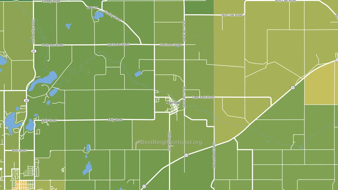 Burr Oak, MI block-group voter-turnout map