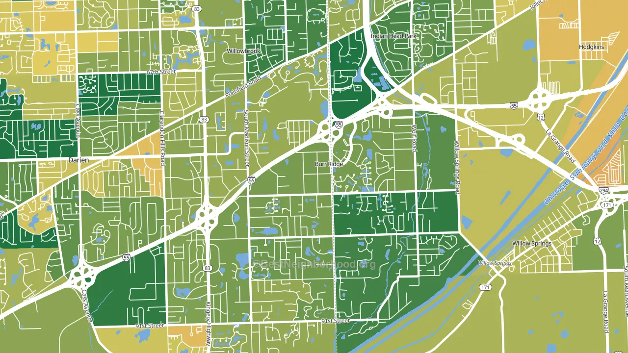Burr Ridge, IL block-group voter-turnout map