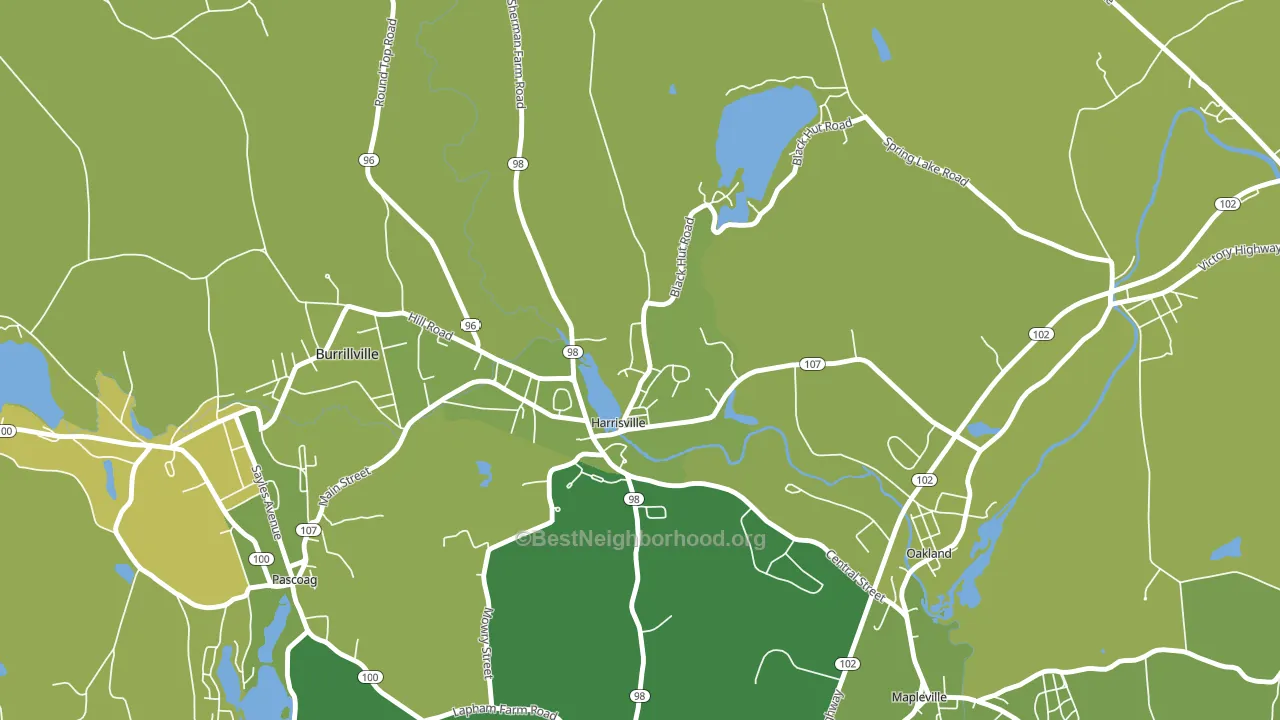 Burrillville, RI block-group voter-turnout map