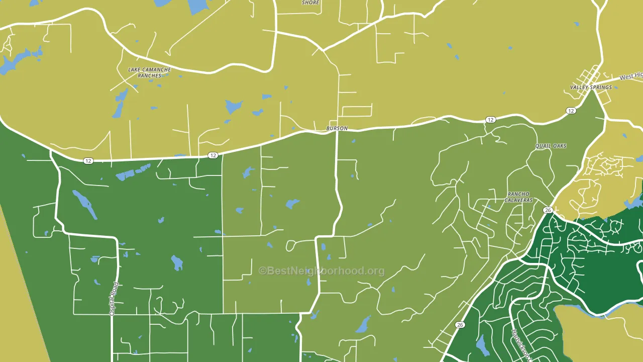 Burson, CA block-group voter-turnout map