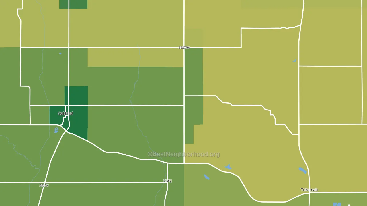 Burt County, NE block-group voter-turnout map