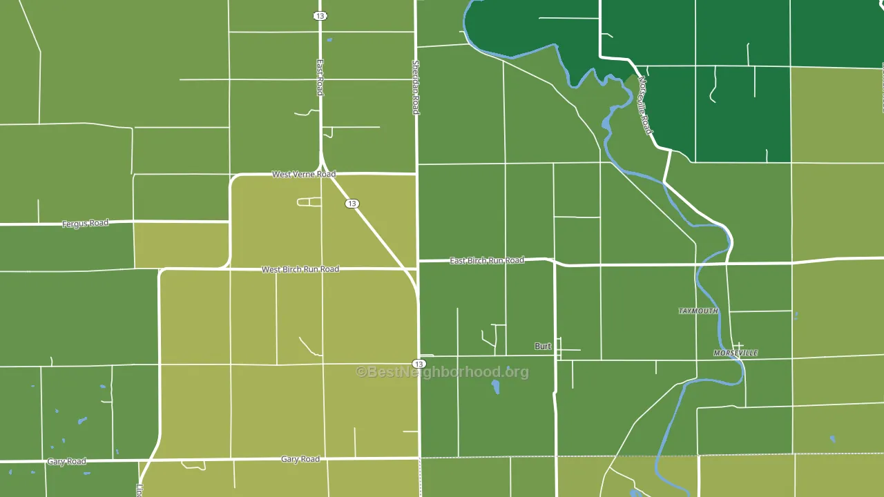Burt, MI block-group voter-turnout map