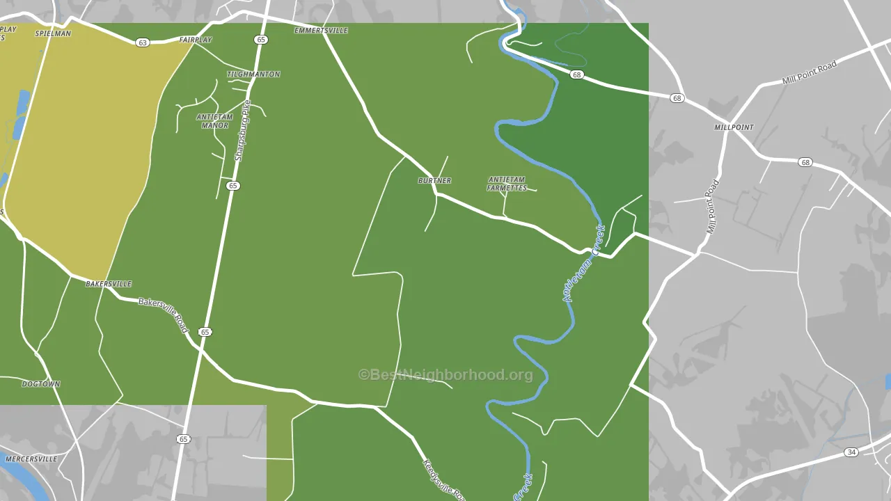 Burtner, MD block-group voter-turnout map