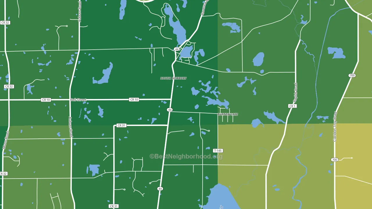 Burton Lake, OH block-group voter-turnout map