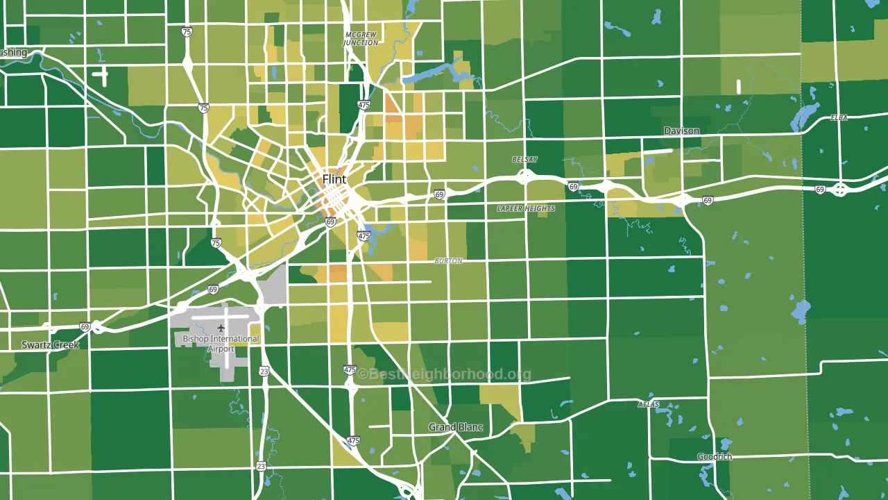 Burton, MI block-group voter-turnout map