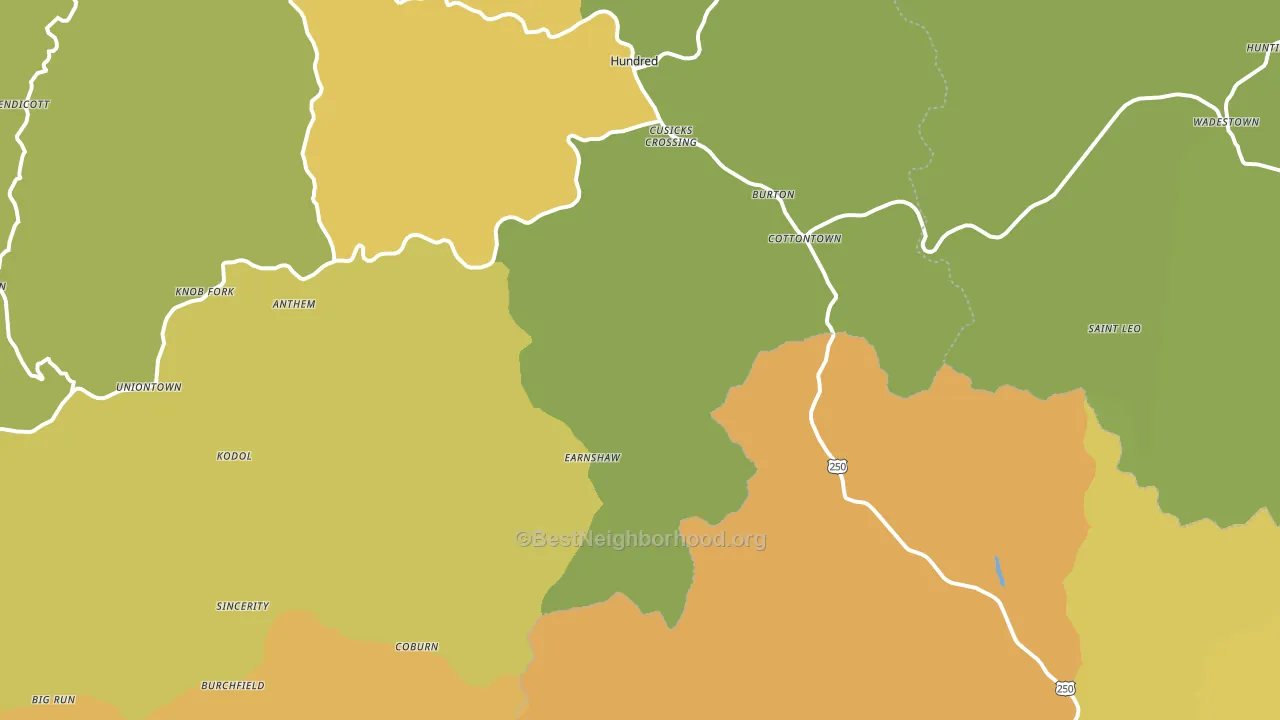Burton, WV block-group voter-turnout map