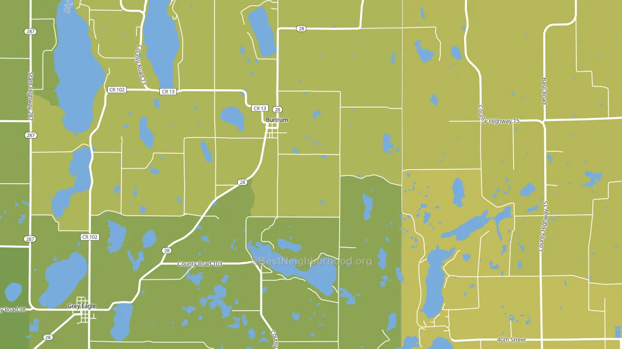 Burtrum, MN block-group voter-turnout map
