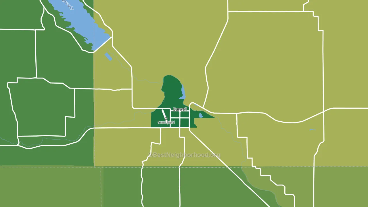 Burwell, NE block-group voter-turnout map