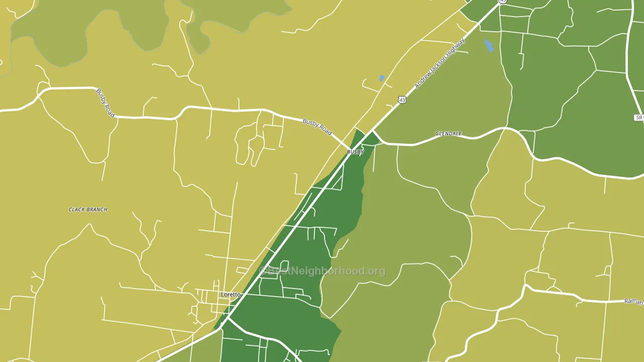 Busby, TN block-group voter-turnout map
