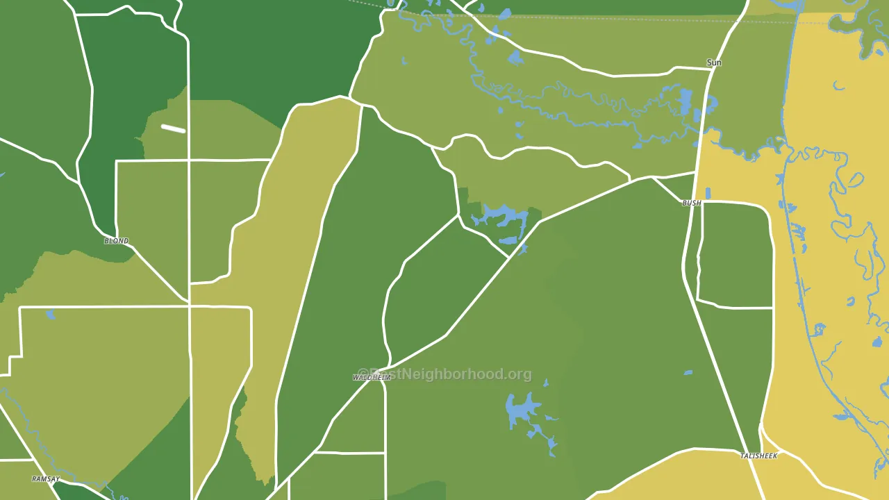 Bush, LA block-group voter-turnout map