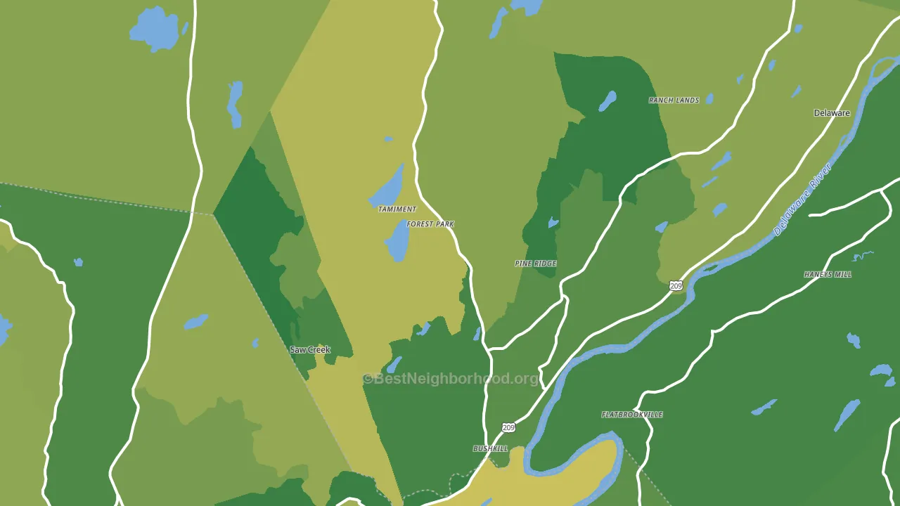 Bushkill, PA block-group voter-turnout map
