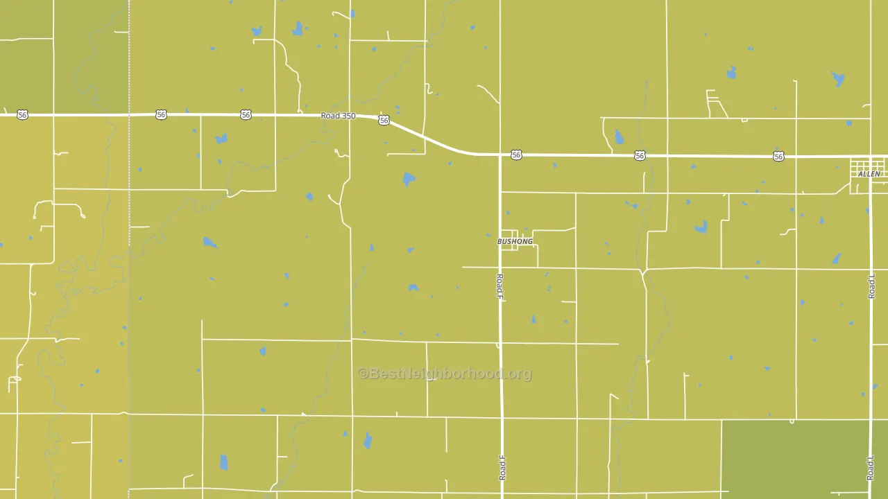Bushong, KS block-group voter-turnout map