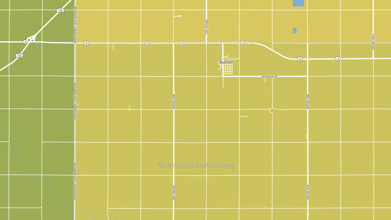 Bushton, KS block-group voter-turnout map