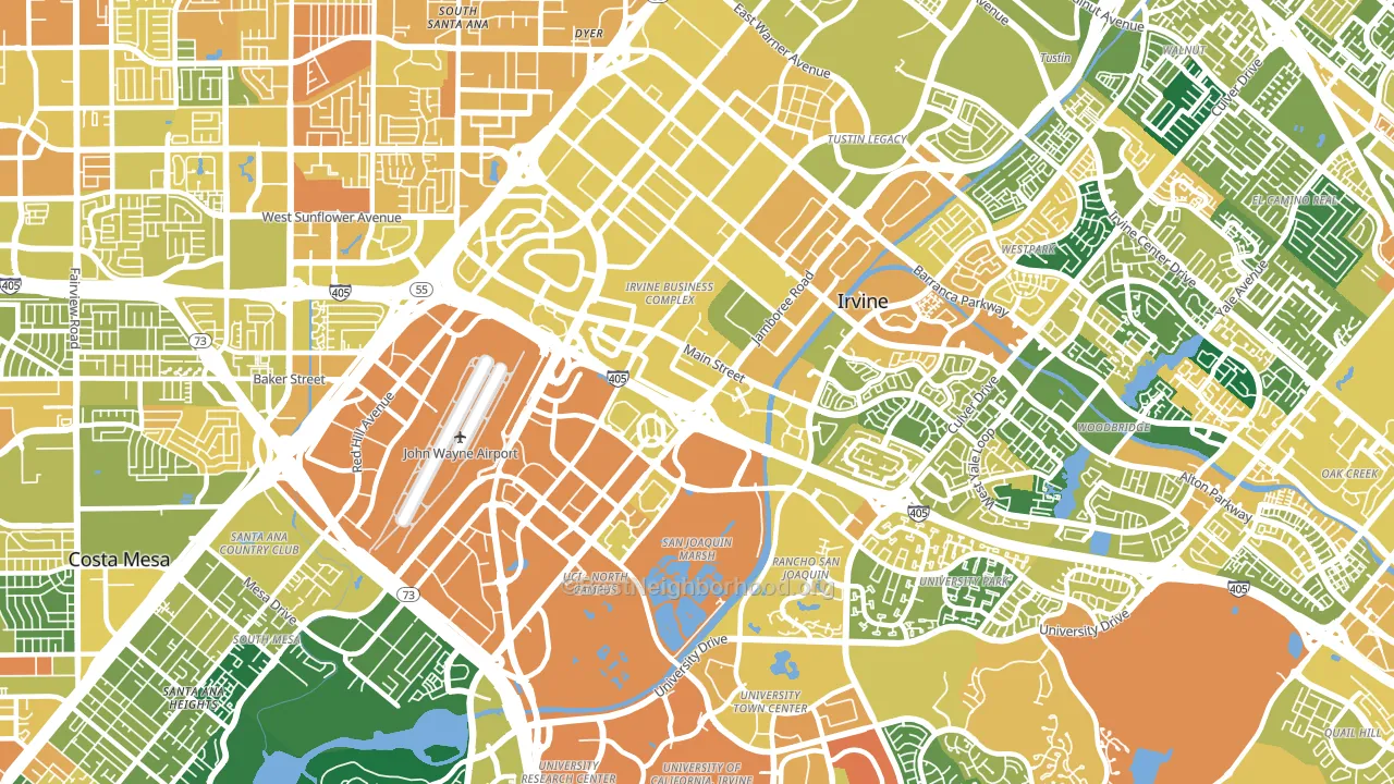 Business District, Irvine, CA block-group voter-turnout map