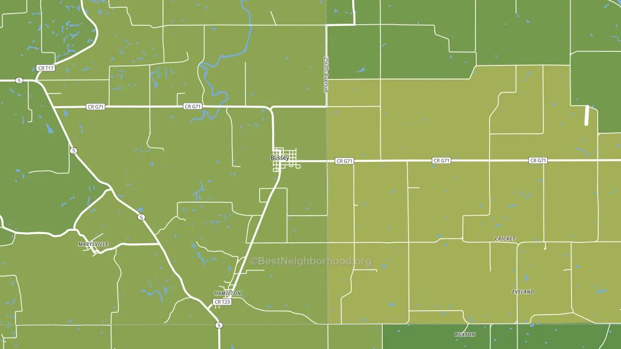Bussey, IA block-group voter-turnout map