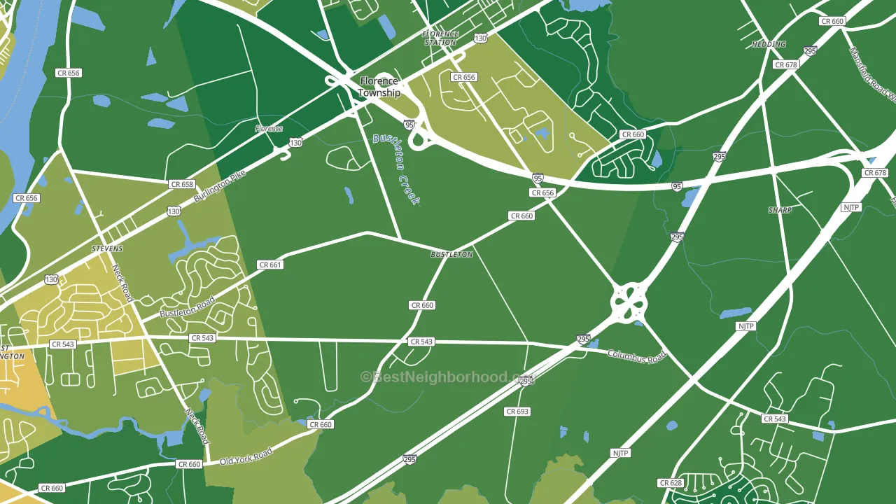 Bustleton, NJ block-group voter-turnout map