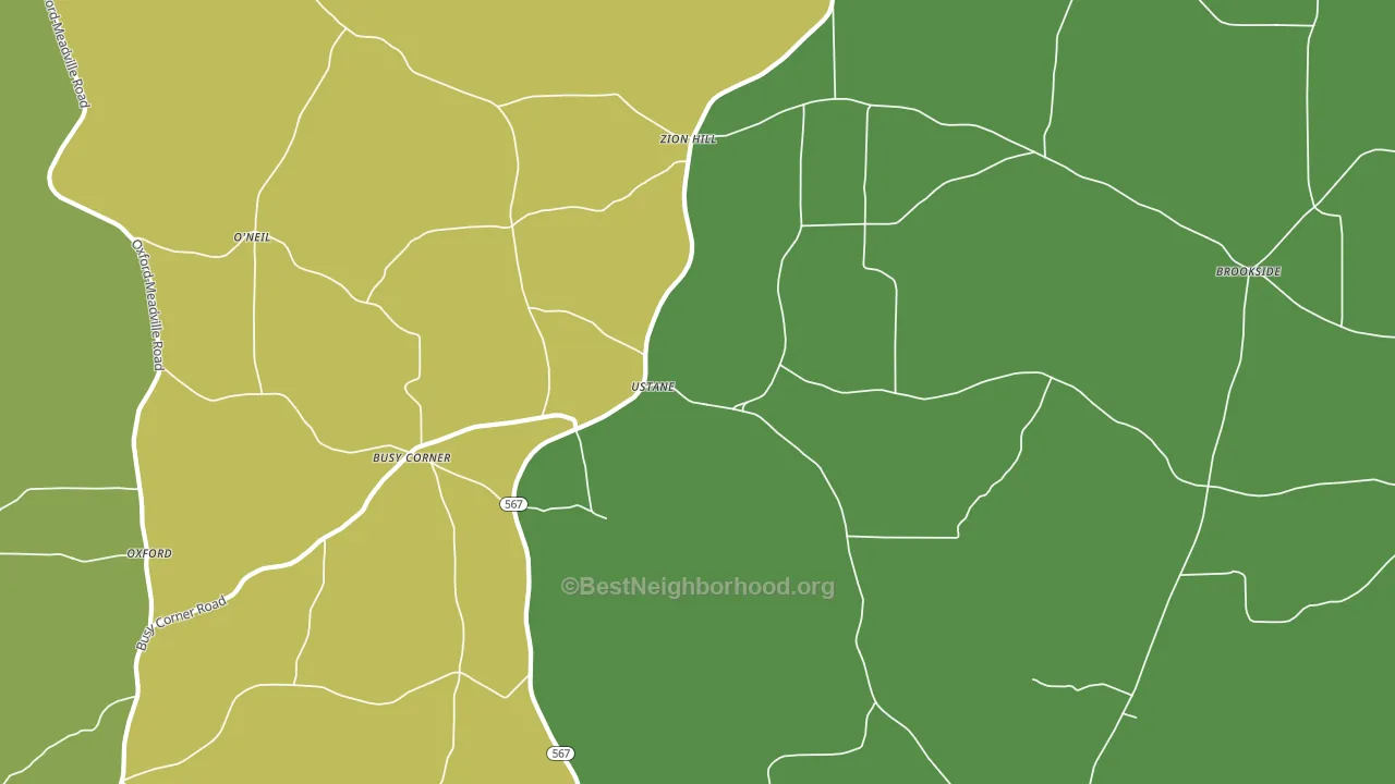 Busy Corner, MS block-group voter-turnout map