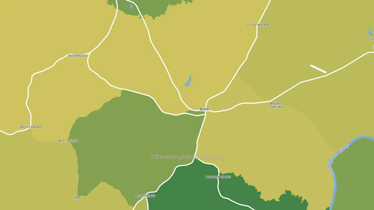 Butler, AL block-group voter-turnout map