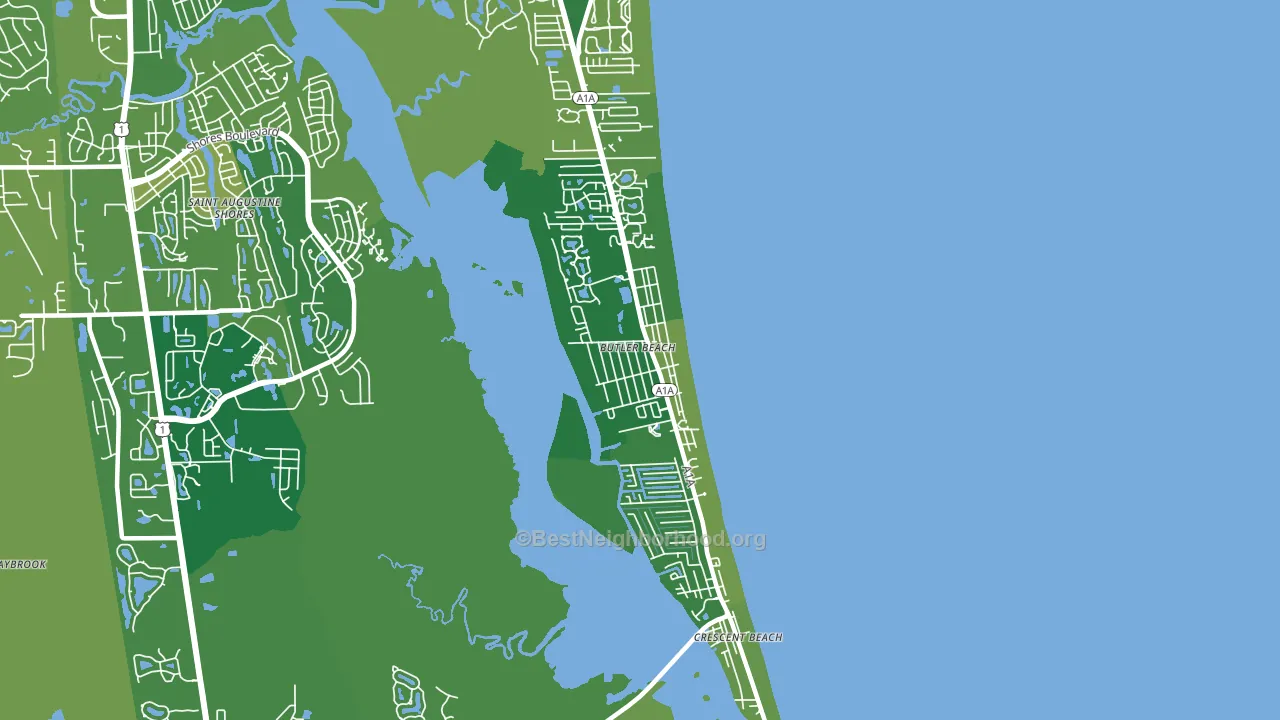 Butler Beach, FL block-group voter-turnout map