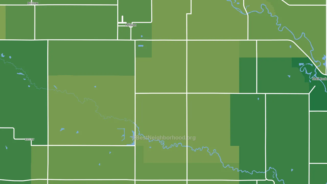 Butler County, IA block-group voter-turnout map