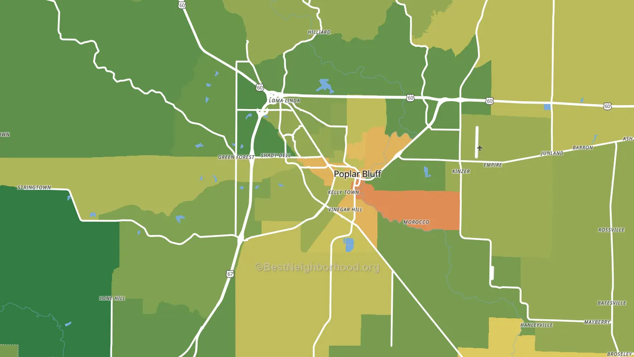 Butler County, MO block-group voter-turnout map