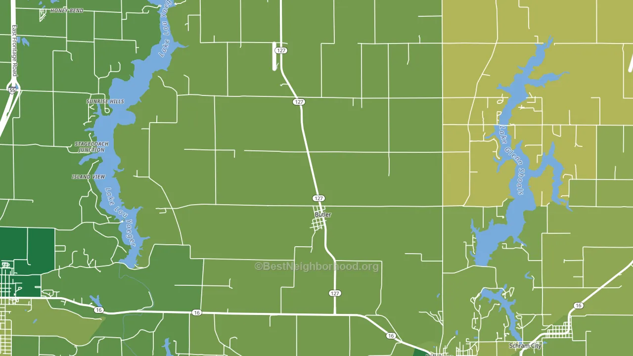 Butler, IL block-group voter-turnout map