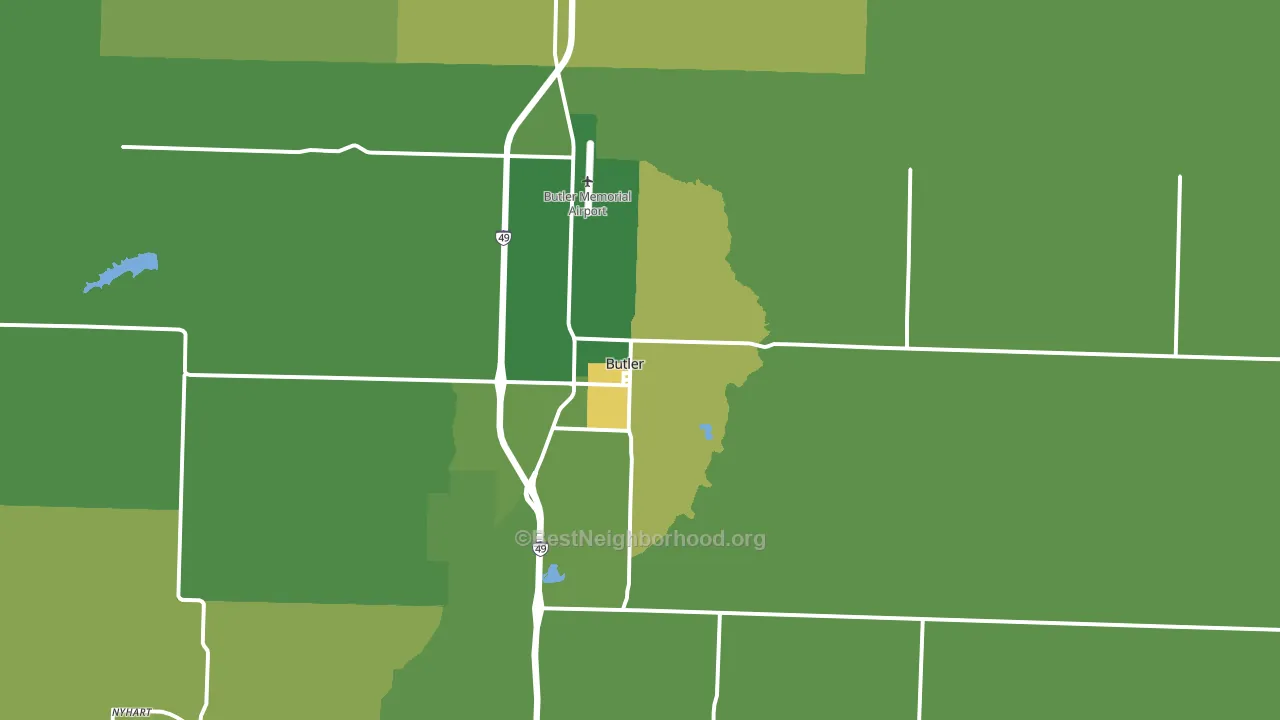 Butler, MO block-group voter-turnout map